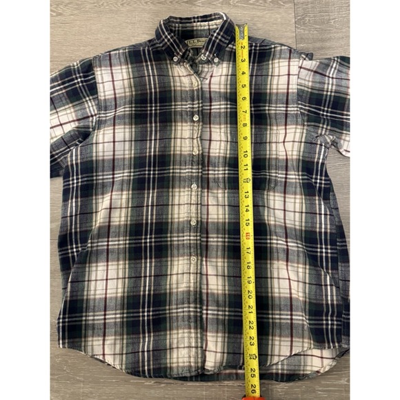 LL Bean Vintage Women's Flannel Shirt Small Green Plaid Button-Up 90s Y2K - Picture 5 of 7